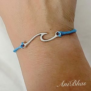 Waves of my Heart Wax Cord Adjustable Bracelet